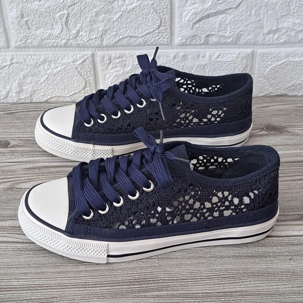 All Star Azul Renda Mel Sapataria