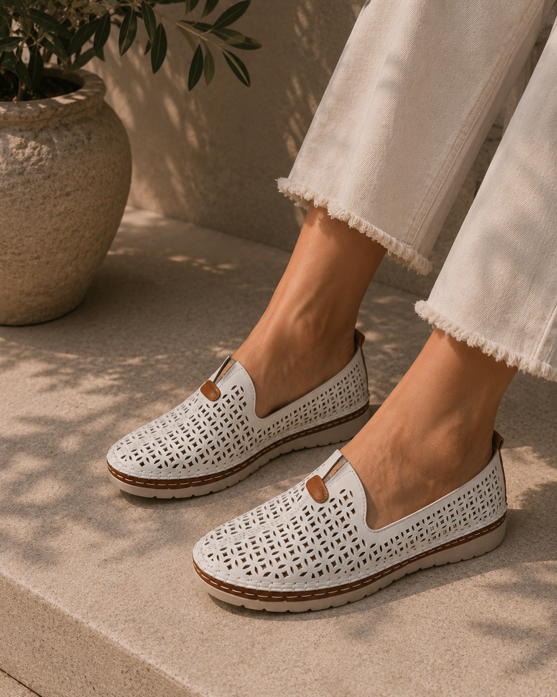 Sapato branco camel