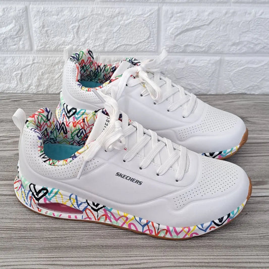 Skechers Coração Branca Mel Sapataria